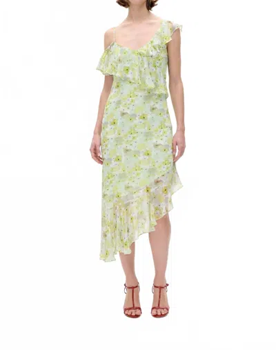 Baum Und Pferdgarten Avah Dress In Sunny Lime Flower In Green