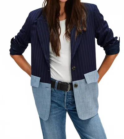 Baum Und Pferdgarten Barba Two-tone Blazer In Seaborne Pinstripe In Blue