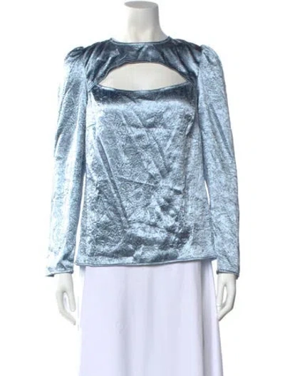 Pre-owned Baum Und Pferdgarten Bateau Neckline Long Sleeve Sweatshirt In Blue