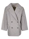 Baum Und Pferdgarten Checked Double-breasted Coat In Gray