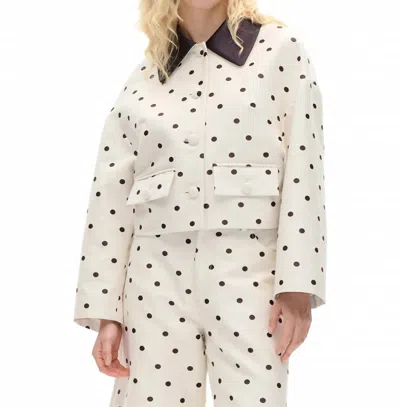 Baum Und Pferdgarten Bebeth Long-sleeve Jacket In Egret Ceme Dot In White
