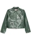 Baum Und Pferdgarten Long-sleeved Leather Jacket In Green