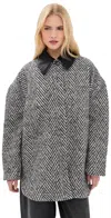 Baum Und Pferdgarten Berfe Herringbone-pattern Oversized Jacket In Black