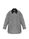 Baum Und Pferdgarten Berfe Herringbone-pattern Oversized Jacket In Black