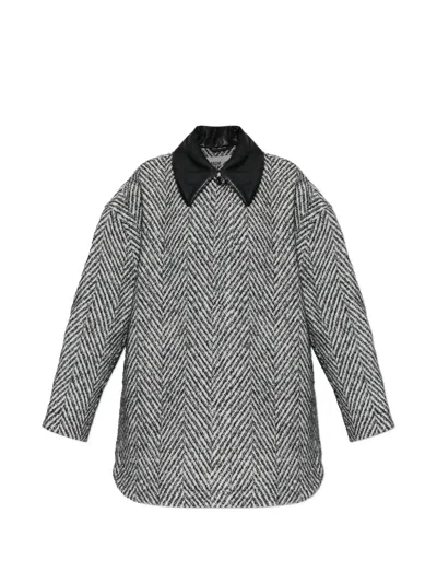 Baum Und Pferdgarten Berfe Herringbone-pattern Oversized Jacket In Black