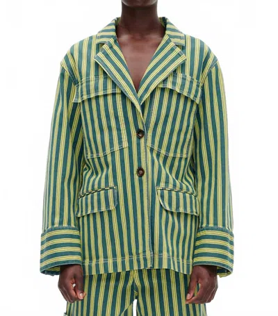 Baum Und Pferdgarten Bina Jacket In Snake Eye Stripe In Green