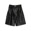 Baum Und Pferdgarten Neeto Faux Leather Shorts Black In Black