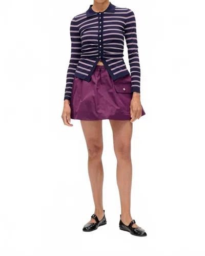 Baum Und Pferdgarten Camiline Jewel Button Front Cardigan In Navy Blue/red/white In Multi