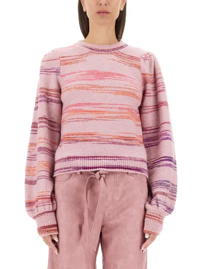 Baum Und Pferdgarten Pink Stripes Crew Neck Sweater In Multi