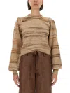 Baum Und Pferdgarten Carmy Cuffed-sleeve Striped Sweater In Brown