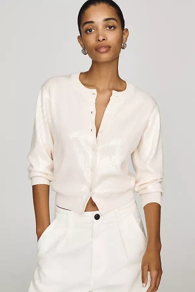 Baum Und Pferdgarten Caylee Cotton Sequin Cardigan In White