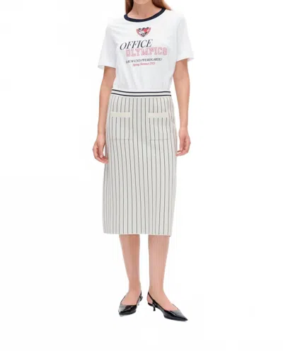 Baum Und Pferdgarten Celie Skirt In Creme Navy Stripe In Multi