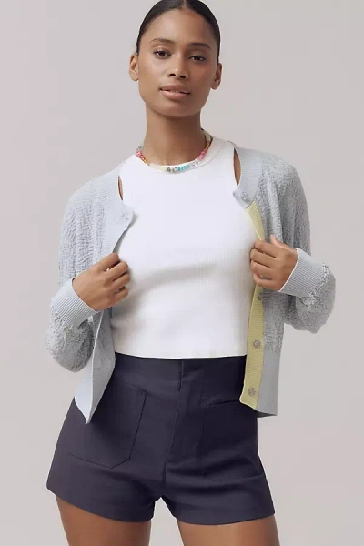 Baum Und Pferdgarten Chea Lightweight Textured Cardigan Sweater In Blue