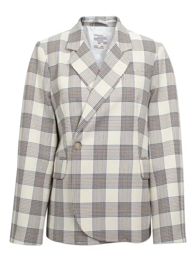 Baum Und Pferdgarten Check Asymmetrical Blazer In Gray