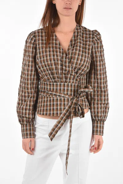 Baum Und Pferdgarten Checked Blouse With Belt In Multi