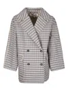 Baum Und Pferdgarten Checked Double-breasted Coat In Multi