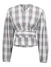 Baum Und Pferdgarten Checked Wrap Blouse In Multi