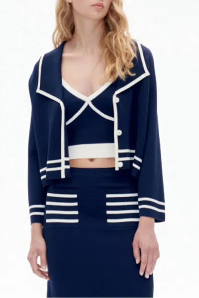 Baum Und Pferdgarten Cila Knit Jacket In Blue Sailor In Multi