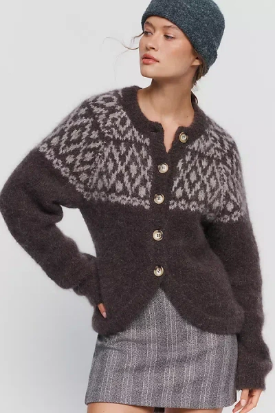 Baum Und Pferdgarten Colin Alpaca Blend Fair Isle Cardigan In Brown