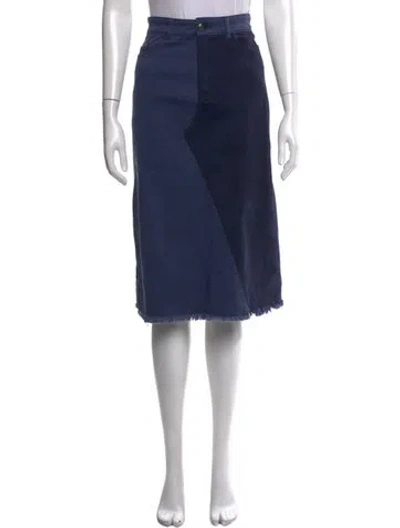 Pre-owned Baum Und Pferdgarten Colorblock Pattern Midi Length Skirt In Blue