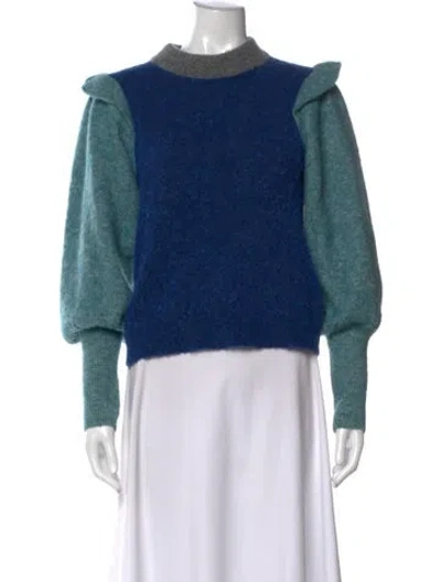 Pre-owned Baum Und Pferdgarten Colorblock Pattern Mock Neck Sweater In Blue