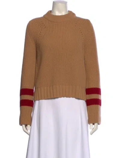 Pre-owned Baum Und Pferdgarten Colorblock Pattern Mock Neck Sweater In Brown