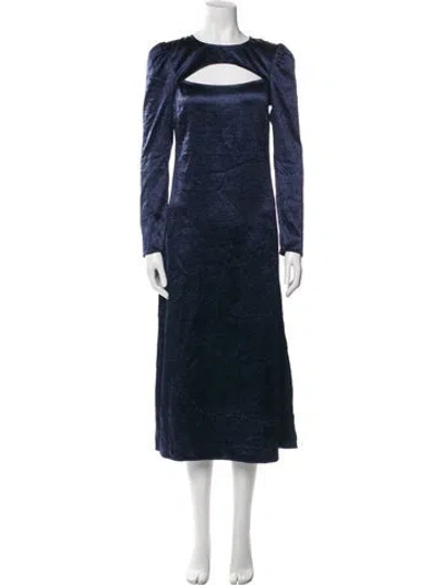 Pre-owned Baum Und Pferdgarten Crew Neck Long Dress In Blue