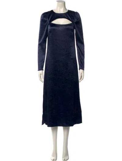 Pre-owned Baum Und Pferdgarten Crew Neck Long Dress In Blue