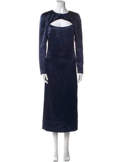 Pre-owned Baum Und Pferdgarten Crew Neck Long Dress W/ Tags In Blue