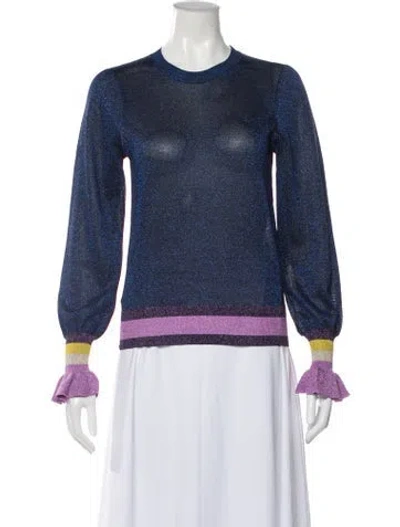 Pre-owned Baum Und Pferdgarten Crew Neck Long Sleeve Top In Blue