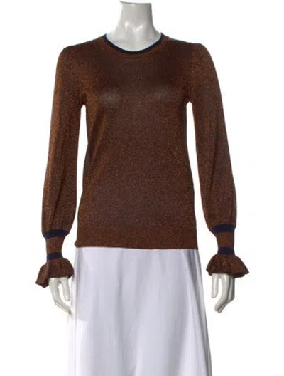 Pre-owned Baum Und Pferdgarten Crew Neck Long Sleeve Top In Metallic