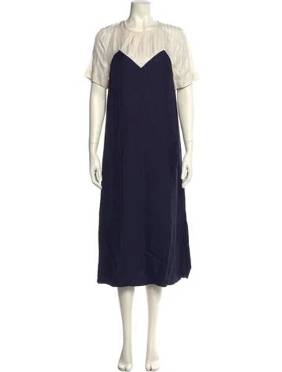 Pre-owned Baum Und Pferdgarten Crew Neck Midi Length Dress In Blue