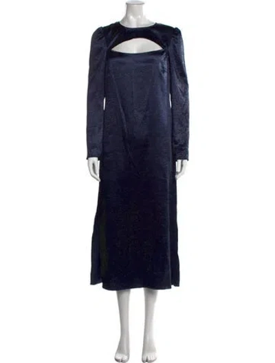 Pre-owned Baum Und Pferdgarten Crew Neck Midi Length Dress In Blue