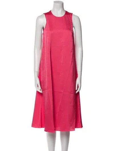 Pre-owned Baum Und Pferdgarten Crew Neck Midi Length Dress W/ Tags In Red