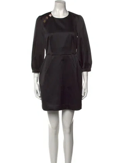 Pre-owned Baum Und Pferdgarten Crew Neck Mini Dress In Black