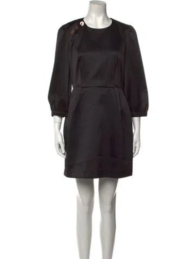 Pre-owned Baum Und Pferdgarten Crew Neck Mini Dress In Black