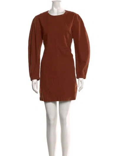 Pre-owned Baum Und Pferdgarten Crew Neck Mini Dress In Brown