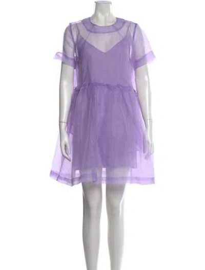 Pre-owned Baum Und Pferdgarten Crew Neck Mini Dress In Purple