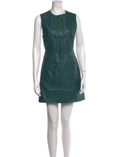 Pre-owned Baum Und Pferdgarten Crew Neck Mini Dress W/ Tags In Green