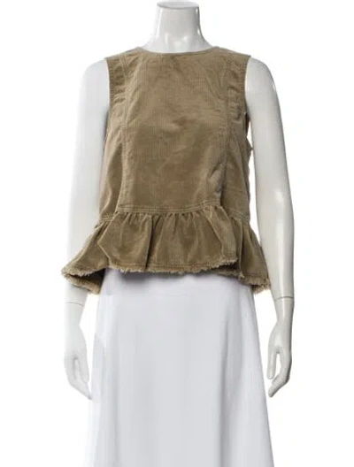 Pre-owned Baum Und Pferdgarten Crew Neck Sleeveless Crop Top In Neutral
