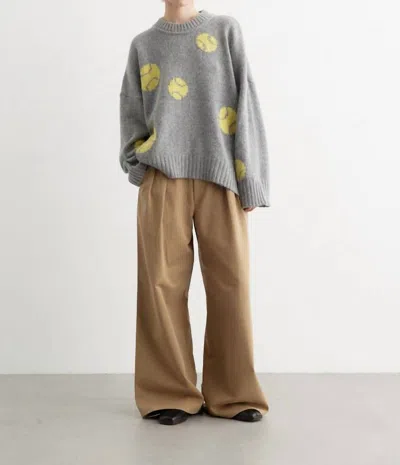 Baum Und Pferdgarten Crissa Knit Pull Over Sweater In Gray Tennis Balls In Multi