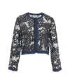 Baum Und Pferdgarten Cropped Sequin Jacket With Elegant Round Neckline And Sparkling Detail In Gray
