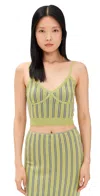 Baum Und Pferdgarten Cypre Metallic Knit Tank Top In Lux Dark Citron