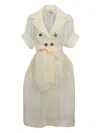 Baum Und Pferdgarten Double-breasted Chiffon Dress In Neutral