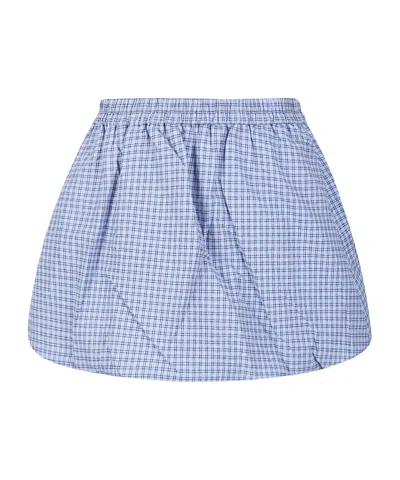 Baum Und Pferdgarten Elastic Plaid Midi Skirt In Blue