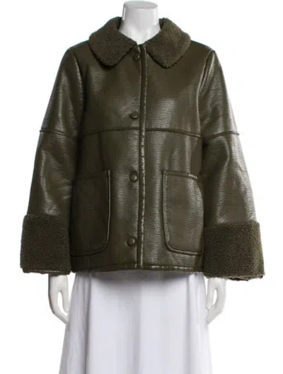 Pre-owned Baum Und Pferdgarten Faux Leather Jacket In Green