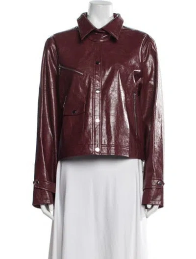 Pre-owned Baum Und Pferdgarten Faux Leather Jacket W/ Tags In Red