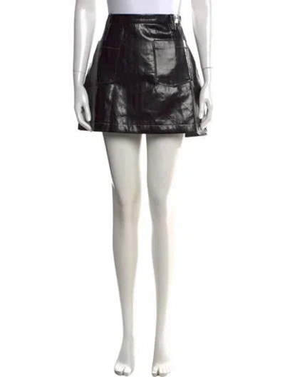 Pre-owned Baum Und Pferdgarten Faux Leather Mini Skirt In Black
