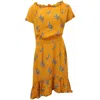 Baum Und Pferdgarten Flamenco Midi Dress In Yellow Viscose In Orange