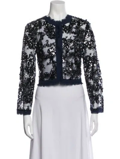 Pre-owned Baum Und Pferdgarten Floral Print Evening Jacket In Black